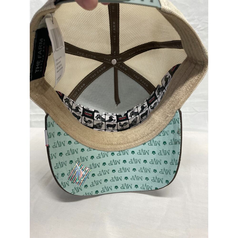 Goorin Bros Mint Green/Brown Cow CASH Embroidered Patch Trucker Snapback Hat NWT - Picture 6 of 8